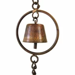 Ancient Graffiti Lawn & Garden Pine Cones And Bells Rain Chain, Flamed Copper