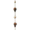 Ancient Graffiti Lawn & Garden Pine Cones And Bells Rain Chain, Flamed Copper