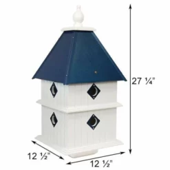 A Wing And A Prayer Decorative Houses Plantation Bird House With Cobalt Blue Roof