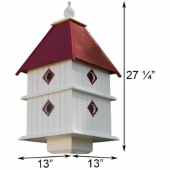 A Wing And A Prayer Plantation Bird House With Merlot Red Roof