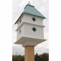 A Wing And A Prayer Plantation Bird House With Verdigris Roof Decorative Houses