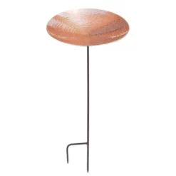 Achla Standing Bird Baths Polished Copper Metal Bird Bath And Stake