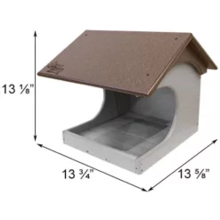 Green Meadow Houses & Feeders Polywood Brown And Gray Recycled Plastic Cardinal Platform Bird Feeder