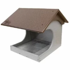 Green Meadow Houses & Feeders Polywood Brown And Gray Recycled Plastic Cardinal Platform Bird Feeder