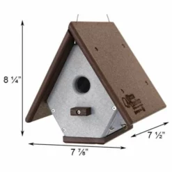 Green Meadow Houses & Feeders Polywood Brown And Gray Recycled Plastic Hanging Wren House Hanging Houses