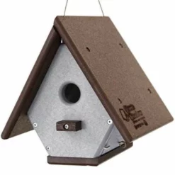 Green Meadow Houses & Feeders Polywood Brown And Gray Recycled Plastic Hanging Wren House Hanging Houses