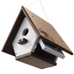 Green Meadow Houses & Feeders Polywood Brown And Gray Recycled Plastic Hanging Wren House Hanging Houses