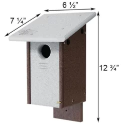 Green Meadow Houses & Feeders Polywood Gray And Brown Recycled Plastic Bluebird House Post / Pole Mounted Houses