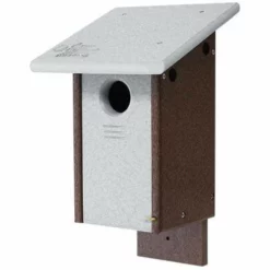 Green Meadow Houses & Feeders Polywood Gray And Brown Recycled Plastic Bluebird House Post / Pole Mounted Houses