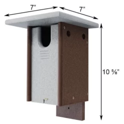 Green Meadow Houses & Feeders Polywood Gray And Brown Recycled Plastic Sparrow Resistant Bluebird House