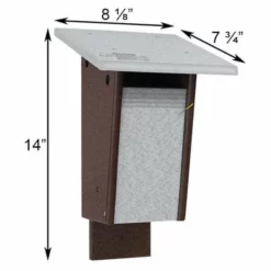 Green Meadow Houses & Feeders Polywood Gray And Brown Recycled Plastic Sparrow Resistant Bluebird House