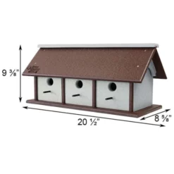 Green Meadow Houses & Feeders Polywood Recycled Plastic Horizontal Triple Wren House