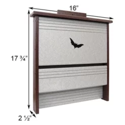 Green Meadow Houses & Feeders Polywood Recycled Plastic Single Chamber Bat House, 20 Bats