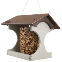 Green Meadow Houses & Feeders Polywood Recycled Plastic Suet Log Bird Feeder, Brown & Gray Hanging Feeders