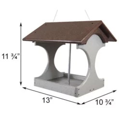 Green Meadow Houses & Feeders Polywood Recycled Plastic Suet Log Bird Feeder, Brown & Gray Hanging Feeders