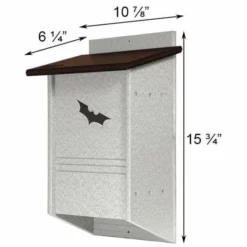 Green Meadow Houses & Feeders Polywood Recycled Plastic Triple Chamber Bat House, 40 Bats