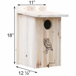 BestNest Premium Screech Owl House Or Kestrel House Post / Pole Mounted Houses