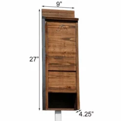 BestNest Premium Stained Dark Brown Bat House, 65 Bats