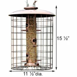 Woodlink Squirrel-Resistant Brushed Copper Seed Tube Bird Feeder