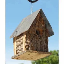 Bird In Hand Summer Camp Bark Cabin Bird Houses, Set Of 3
