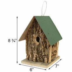 Bird In Hand Summer Camp Bark Cabin Bird Houses, Set Of 3