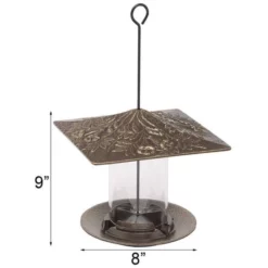 Whitehall Products Trumpet Vine French Bronze Colored Tube Bird Feeder Hanging Feeders