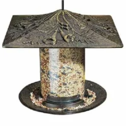 Whitehall Products Trumpet Vine French Bronze Colored Tube Bird Feeder Hanging Feeders