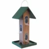 Songbird Essentials Tube Feeder With Tray, Green And Brown
