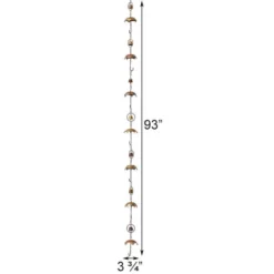 Ancient Graffiti Lawn & Garden Umbrella And Bell Rain Chain, Flamed Copper