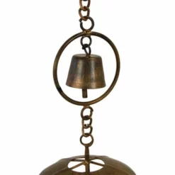 Ancient Graffiti Lawn & Garden Umbrella And Bell Rain Chain, Flamed Copper
