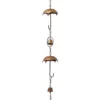 Ancient Graffiti Lawn & Garden Umbrella And Bell Rain Chain, Flamed Copper