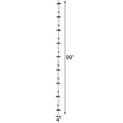 Ancient Graffiti Umbrella And Bell Rain Chain, Multicolored