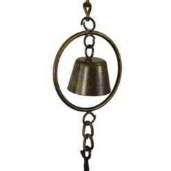 Ancient Graffiti Umbrella And Bell Rain Chain, Multicolored