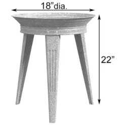 Panacea Products Vintage Galvanized Metal Bird Bath And Stand