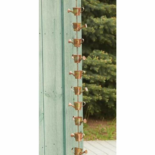 Ancient Graffiti Watering Can Copper Rain Chain 7 Ancient Graffiti Watering Can Copper Rain Chain
