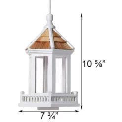 Home Bazaar White Gazebo Bird Feeder Decorative Feeders