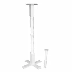 Home Bazaar Bird House Accessories White Novelty Pedestal With Ground Auger - 43" Tall
