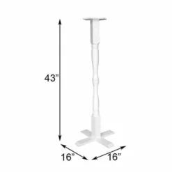 Home Bazaar Bird House Accessories White Novelty Pedestal With Ground Auger - 43" Tall